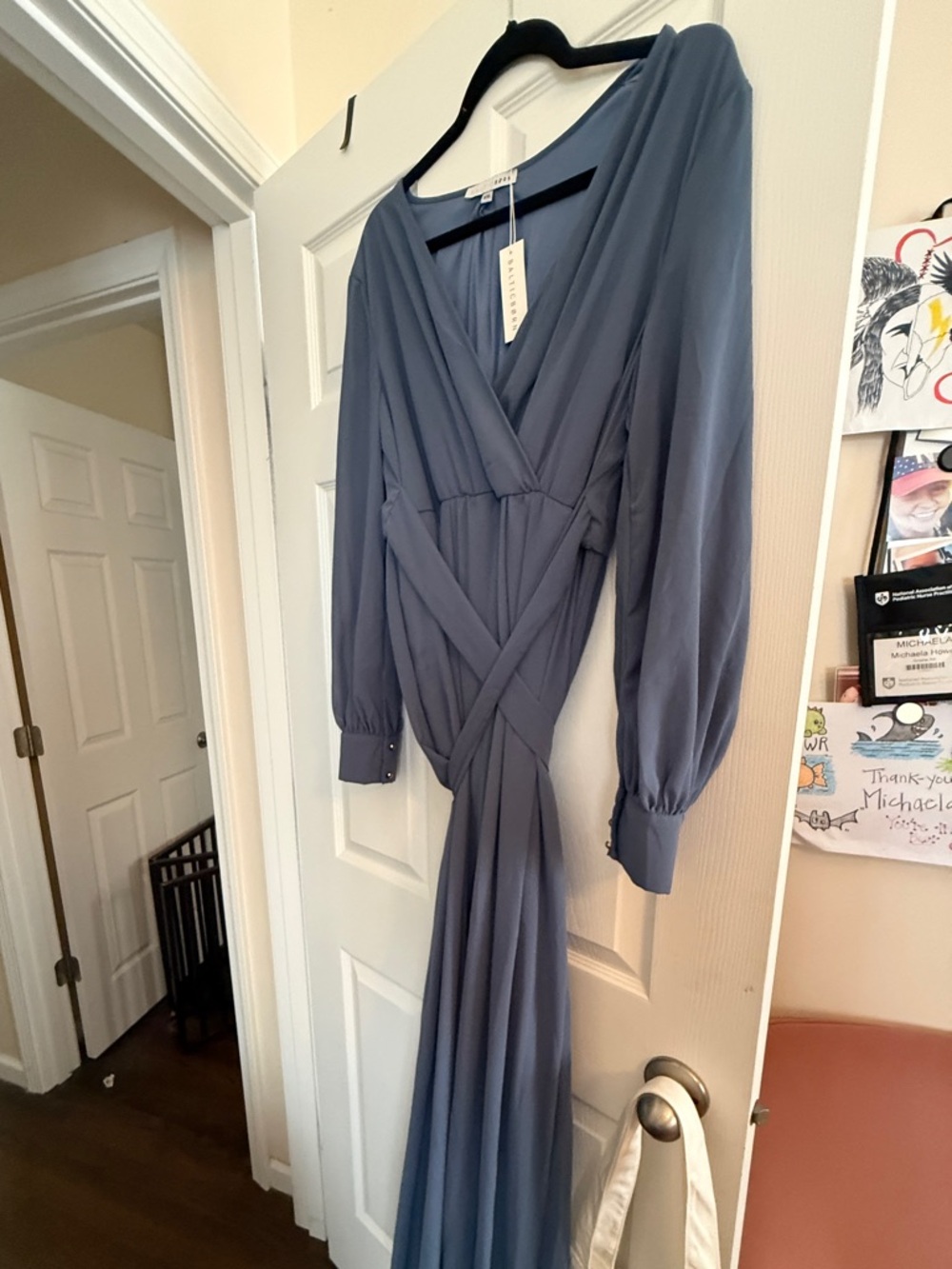 Baltic Born Dusty Blue Wrap Maxi Dress